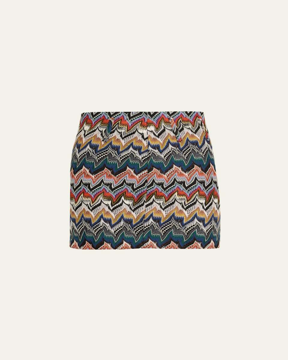 Metallic Zigzag Mini Skirt